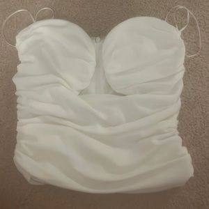 White ruched tube top size small